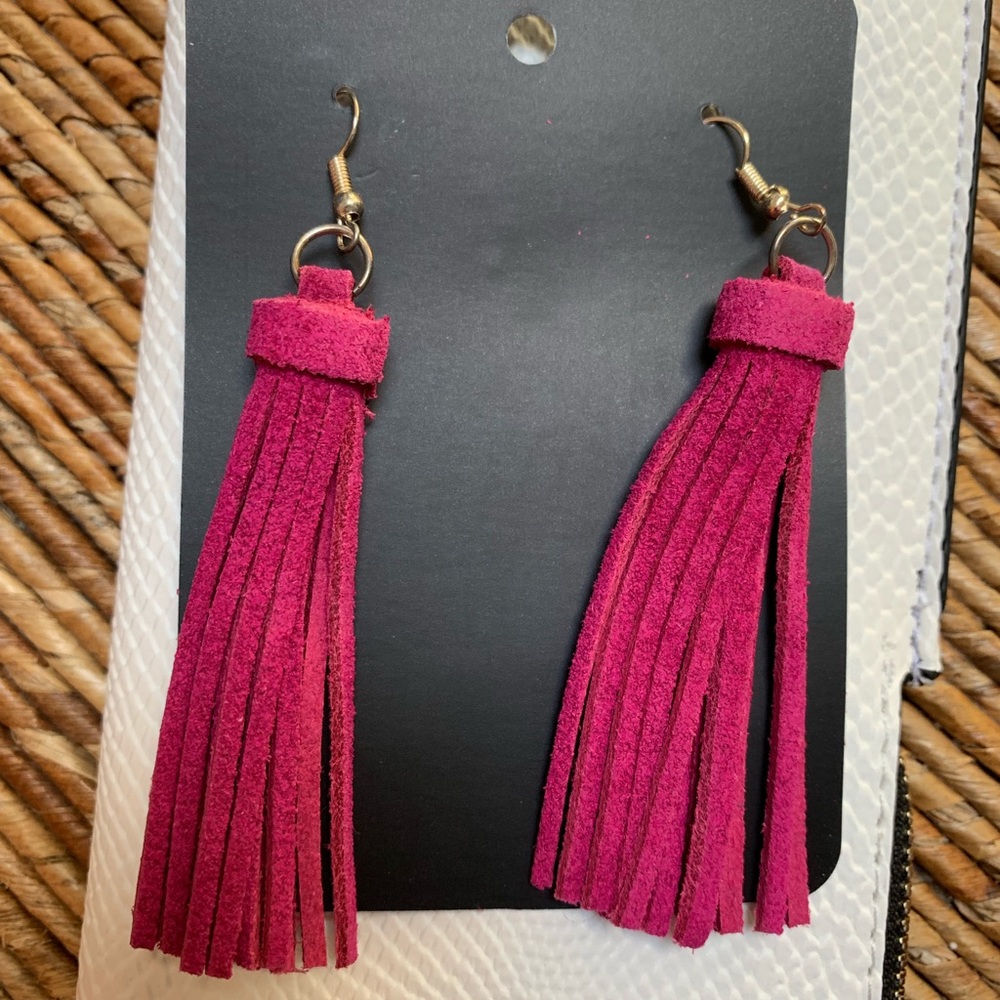 Suede tassel earrings